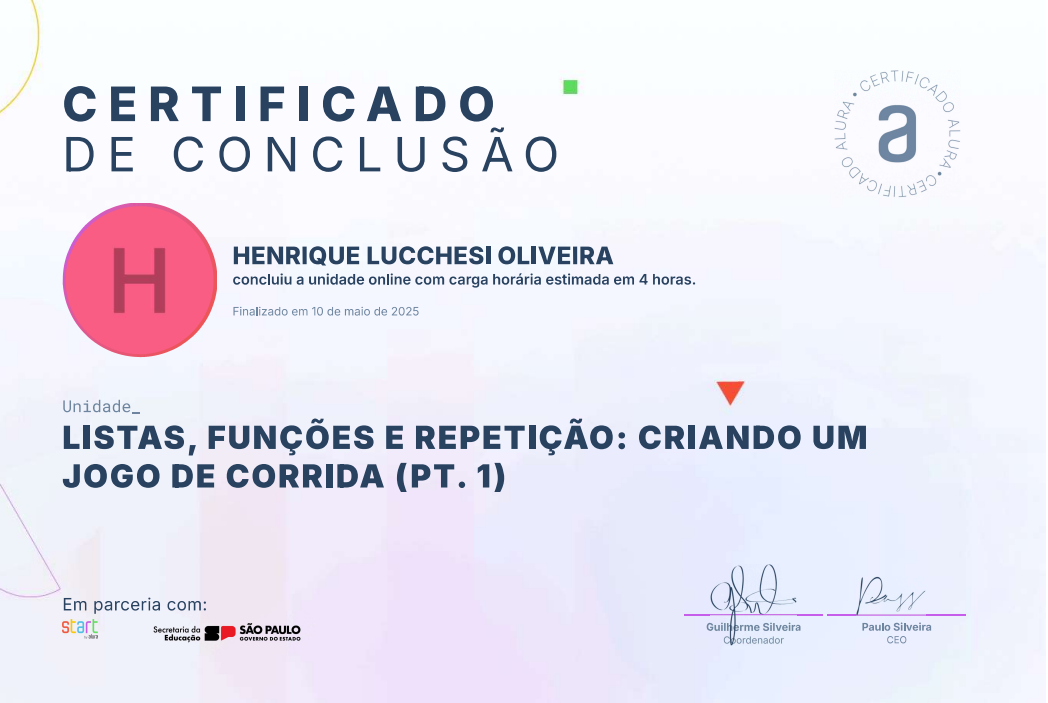 Certificado 3 - Corrida parte 1