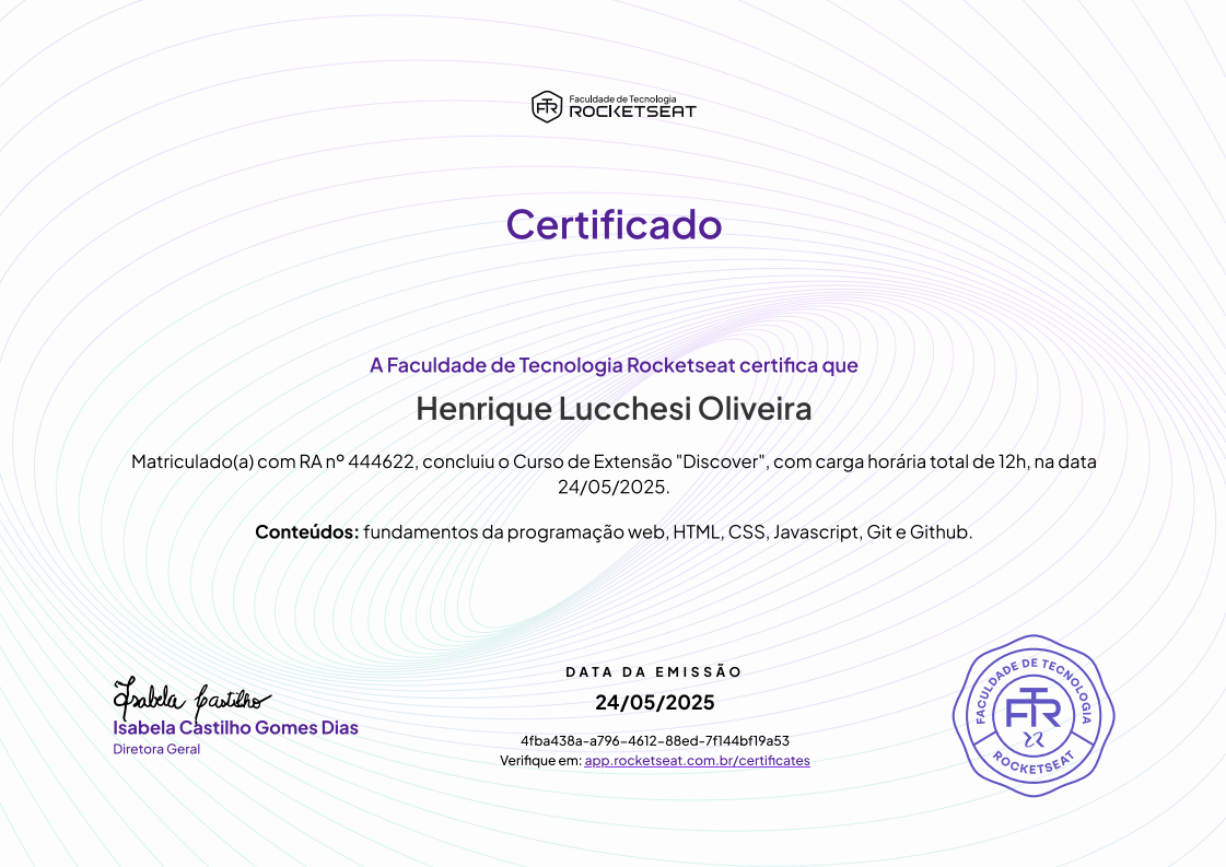 Certificado 5 - Fundamentos da Web