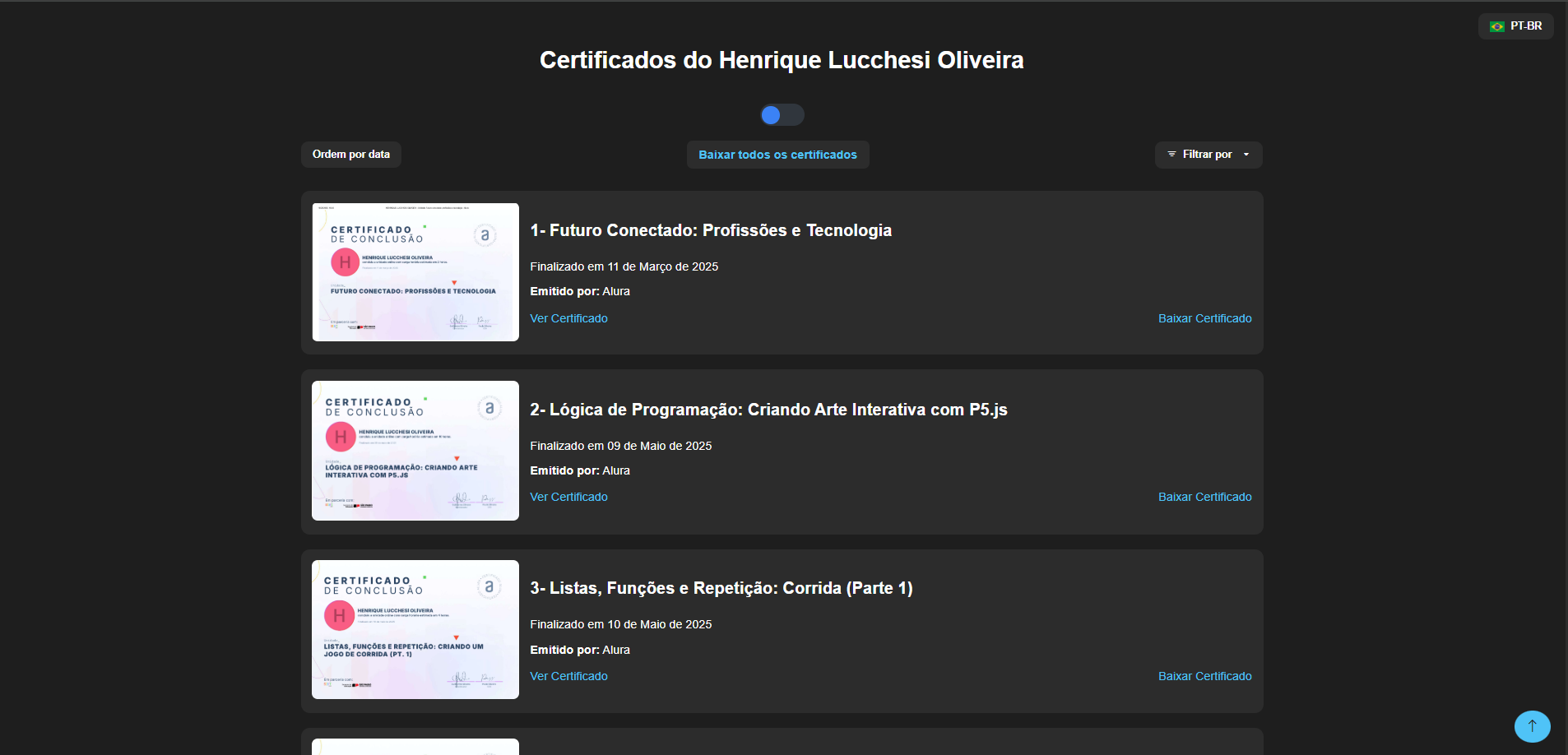 Imagem do projeto Meu Site de Certificado